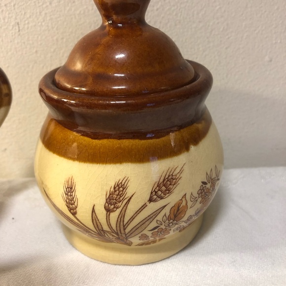 Vintage Country ‘Summer Wheat’ Ceramic Sugar Bowl and Creamer - Picture 12 of 12